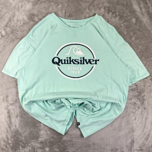Quiksilver Other - Quiksilver Wave Logo Surf Surfing T-Shirt Mint Green Vintage Style Size Large